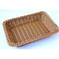 Hand-woven Imitation Rattan Wicker Basket Rectangular Storage Box Fruit Tea Snack Bread Basket Cosmetic House Kitchen Supplies. 