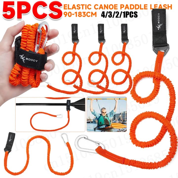 Kayak Paddle Leash, Canoa Kayak Paddle Leash Elastico Kayak Canoa Sicurezza String Canna da Pesca Pole guinzaglio Cordino Cordino con moschettone Clip