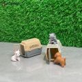 ▶2/4Pcs Realistic Mini Dog & Cat Cage With Door Miniature Dollhouse Pet House For Doll Accessories Mini Pets Habitat.