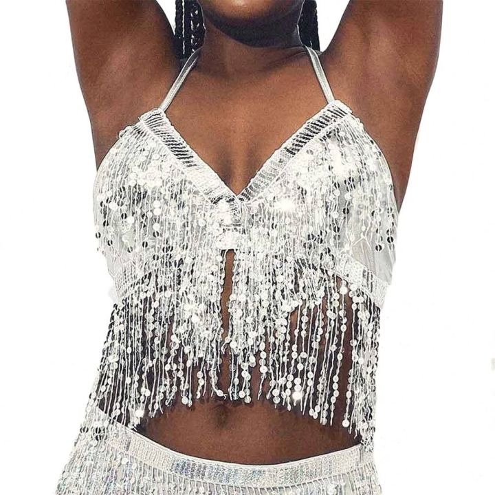 Belly%20Dance%20Sequin%20Fringe%20Top%20Nighub%20Performance%20Halter%20Bra%20Dance%20Wear%20-%20Image%203
