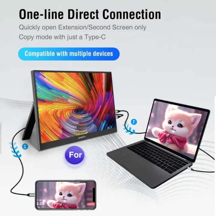 14.1%20inch%20Touch%20Screen%20Portable%20Monitor%20IPS%20Second%20Game%20Screen%20Extended%20Display%20for%20Laptop%20with%20Bracket%20For%20xbox/raspberry%20Pi%20-%20Image%204