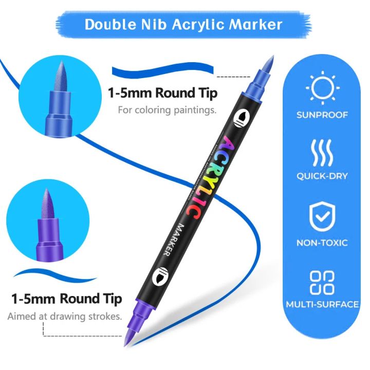 24/48/72%20Colors%20Acrylic%20Paint%20Markers,Dual%20Tip%20Pens%20With%20Dot%20Tip%20and%20Brush%20Tip%20for%20Rock%20Painting,Wood,Ceramic,Fabric,Canvas,DIY%20-%20Image%205