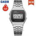 Casio LED Digital Watch for Men Waterproof Sports Military Wrist Watch Stainless Steel Luxury Silver Watch. 