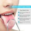Tongue Scraper Cleaner Stainless Steel Bad Breath for Dental Oral Care Tool. 