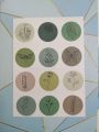 Journling Pack of 3 different colors circular UNCUT sticker sheets for journal and gifts (Uncut sheet). 