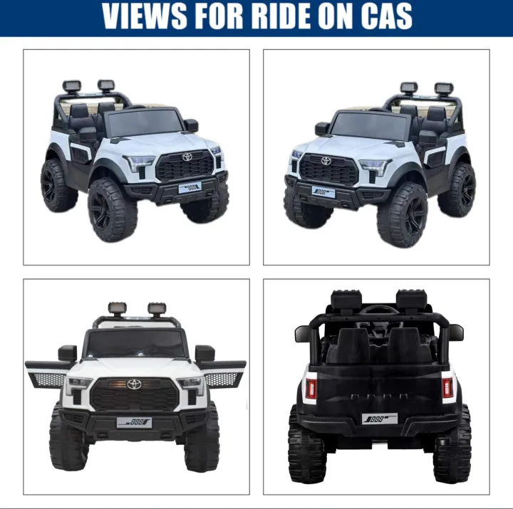 TOYOTA%2012V%20Electric%20Ride%20On%20Jeep%20For%20Kids%20with%20Remote%20Control%201-6%20Yrs%20Jeep%20Battery%20Operated%20Ride%20On%20MP3/Bluethooth/LED%20Light/Parental%20Remote%20Control%20for%20Ages%203-8%20(White,Black)%20-%20Image%202