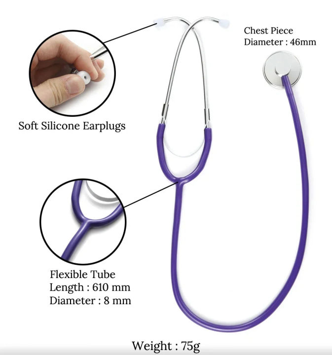 Portable%20Single%20Head%20Stethoscope%20Professional%20Cardiology%20Doctor%20Medical%20Equipment%20Device%20Student%20Vet%20Nurse%20Clinic%20-%20Image%202