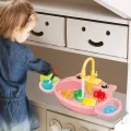 Play Kitchen Sink Toy, Kitchen Sink Play Set Electric Out of Water Animal Wash Basin Play Water Toy Pretend Play Utensils Accessories for Boys and Girls. 