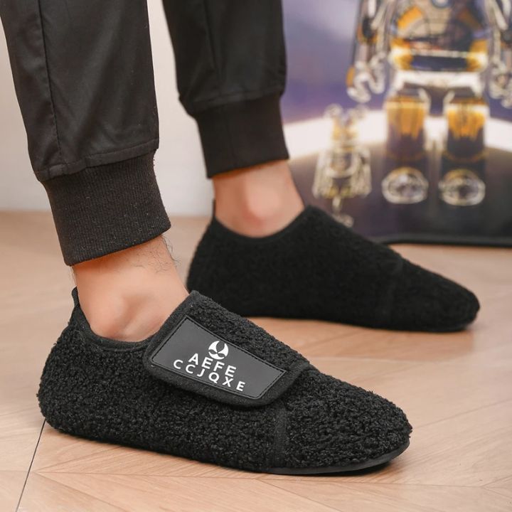 YRZL%20Men's%20Winter%20Cotton%20Shoes%20Slip-On%20Lightweight%20Indoor%20Warm%20Slippers%20Plush%20Bedroom%20Home%20Shoes%20Comfortable%20Loafers%20for%20Men%20-%20Image%202