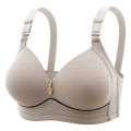 Mom Brassiere Without Steel Ring Breathable Gathered Ladies Underwear Non-magnetic Thin Cup Glossy Obese Female Ladies Bra. 