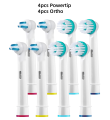 Braces Brush Heads with Dupont Bristles, Interproximal Clean with Orthodontic Brushes, Clean Retainers, Ortho and Power Tip Head.