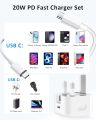 PD 35W Fast Charger For All Smart Phone Iphone, Samsung , Redmi, Realme, Poco, Vivo,Xiaomi Fast Charging And Cable Type C To Type C (3Pin Charger + Cable).