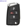 jingyuqin 4 Buttons Flid Folding Car Key Fob Shell For VW Polo 2016 2017 Golf 7 MK7 For Skoda Octavia Combi A7 Case Blank.