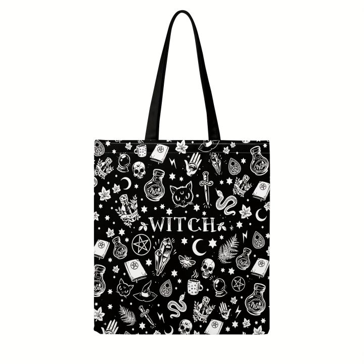 Mystical%20Witch%20Tote%20Bag%20with%20Skull,%20Potion%20&%20Star%20Design%20,%20with%20Fixed%20Shoulder%20Straps%20for%20Halloween%20Parties%20-%20Image%202