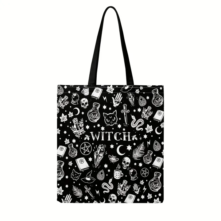 Mystical%20Witch%20Tote%20Bag%20with%20Skull,%20Potion%20&%20Star%20Design%20,%20with%20Fixed%20Shoulder%20Straps%20for%20Halloween%20Parties%20-%20Image%202