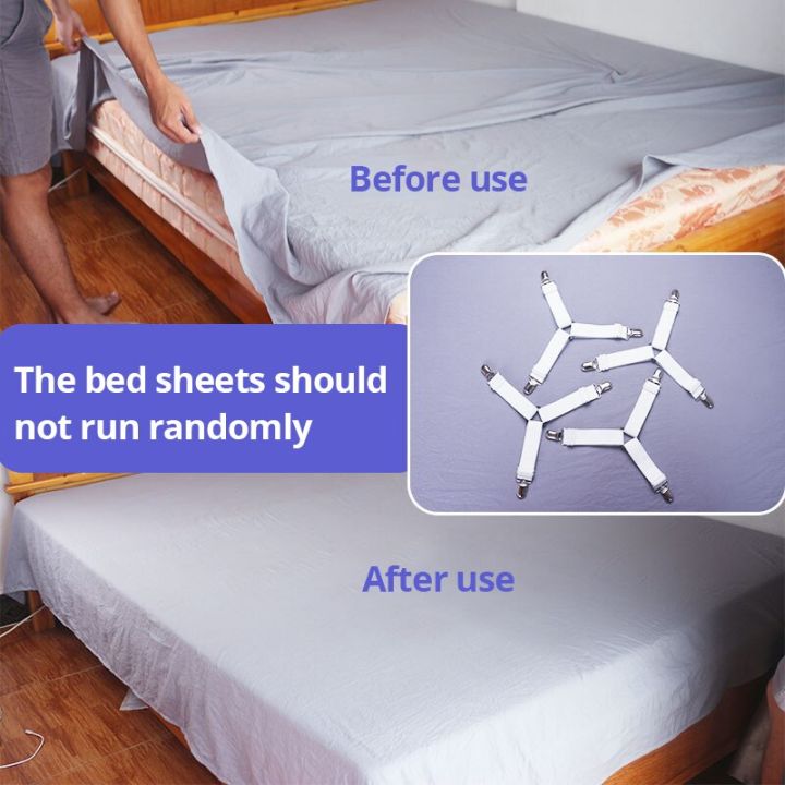 4Pcs/lot%20Bed%20Sheet%20Fasteners%20Holder%20Gadgets%20for%20Bed%20Sheet%20Organizer%20Mattress%20Cover%20Clip%20For%20Home%20Elastic%20Straps%20Adjustable%20Clips%20-%20Image%202