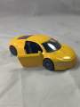 Yellow Audi R8 Metal Sports Car Toy - Realistic Die-Cast Vehicle with Openable Doors, Pull-Back Action, Durable Metal Construction - Size 14.5cm. 