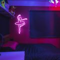 Pink Ballerina Neon Sign LED Wall Art for Bedroom Living Room Dance Studio Decor Romantic Elegant Girl  Artistic Lighting. 