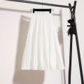 A-line Skirt High Waist Casual Slimming Cake Skirt Versatile Mid Length Dress Youthful Women New In Clothes Sweet Black Trend. 