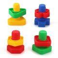 5Set Screw Building Blocks Plastic Insert Blocks Nut Shape Toys for Educational Toys Montessori Scale Models .