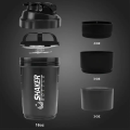 Shaker Bottle With Power Container 2 Tiers Protein Shakes Powder Shaker Bottle Sports Water Bottle Ideal For Sports Gym Fitness. 