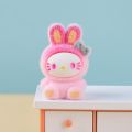 Cute flocked gradient rabbit blind box accessory, trendy toy, blind box, blind bag, keychain, desktop birthday . 