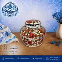 Blue Pottery Lamps | 12 Inches Blue Pottery Lamps | Decorative Lamps | Handmade and Hand painted Multani Blue Pottery La