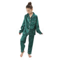 2 4 6 8 10 12 14 Years Children's Loungewear Teenage Satin Sleepwear Spring Autumn Boy Girl Pyjamas Kids Long Sleeved Pajama Set. 