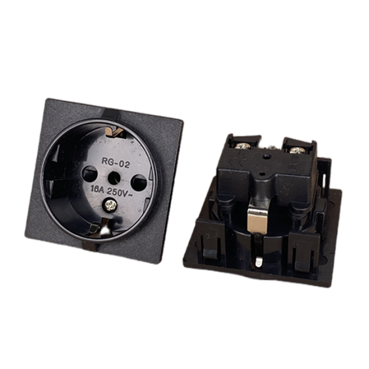 RG-02 European Germany waterproof schuko socket outlet snap in receptacle for UPS