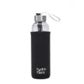 Bengal Glass | Water Bottle | Hydro Hero 500ml Reusable Glass Water Bottle – Clear, BPA-Free, with Protective Sleeve & Leakproof Stainless Steel Cap.