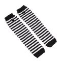 Punk Long Sleeves Fingerless Gloves Cuff for Women Men Stripe Hip-Hop Knitted Elbow Mittens Elastic Winter Arm Warmer Outdoor.