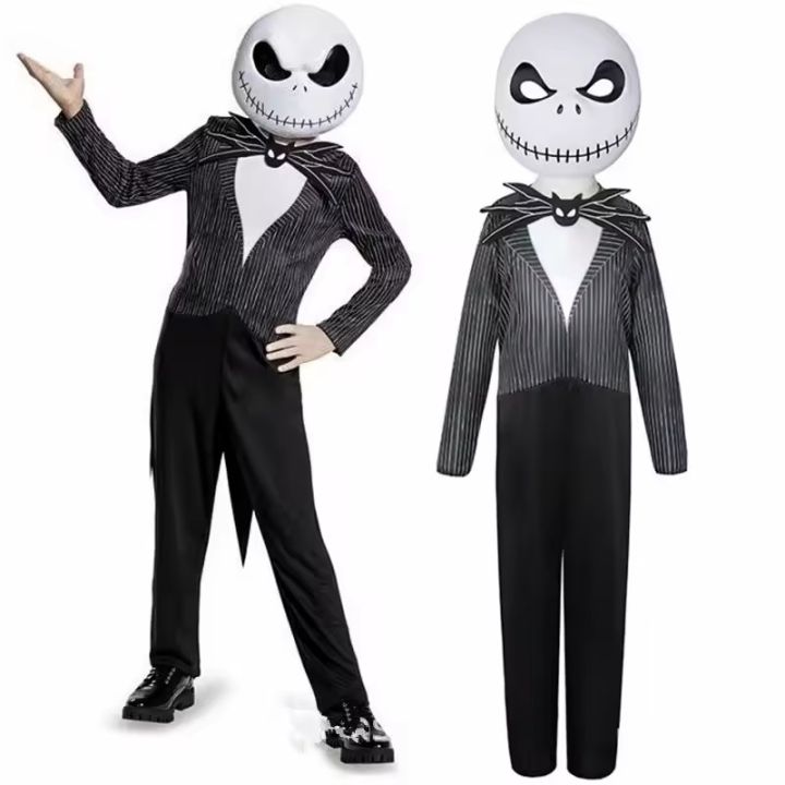 Anime Nighmare Jack Skellington Cosplay Costume Jack Before Mask Cos Bodysuit Suit Halloween For Boys Girls Christmas