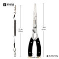 Booms Fishing H06 Multifunctional Locked Pliers 7.8in Stainless Steel Long Hook Remover Line Scissors Crimper Fishing Tools. 