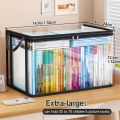 PVC Storage Bag with Flip Lid & Viewing Window - Durable Rectangular Organizer for Toys, Crafts, Books, School Supplies, Snacks. 