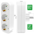 2pcs European Conversion Plug Electrical Socket German Standard 250V 16A Multiple Plug Power Socket Adapter 3AC Outlet for home. 