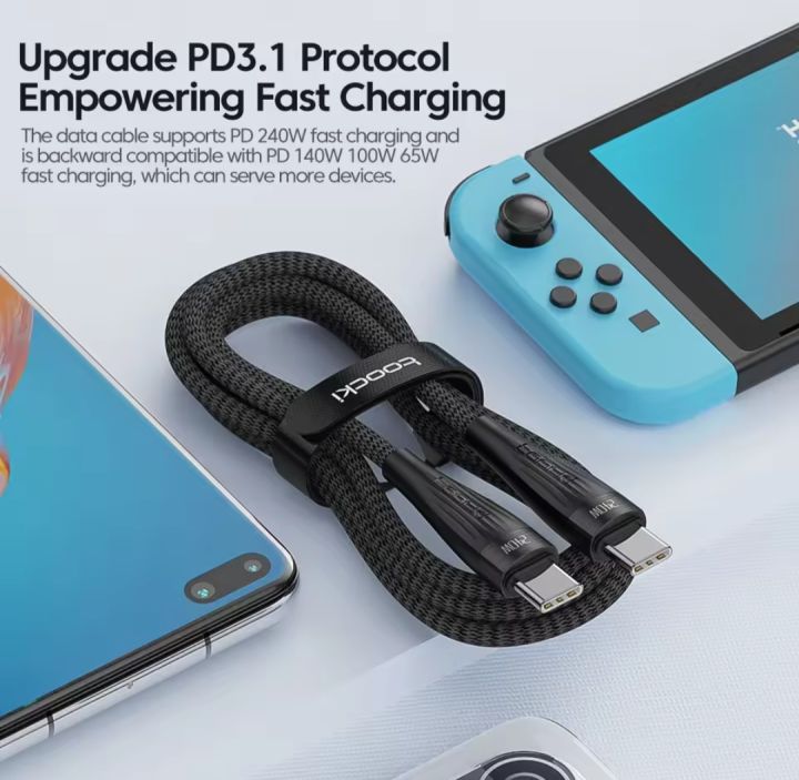Toocki%20USB%20C%20to%20USB%20C%20Cable%20PD240W%20USB%20Type%20C%20Charging%20Cable%20for%20MacBook%20Pro%20iPad%20Pro%202020%20Samsung%20S20%20S10%20Quick%20Charger%20USB%20-%20Image%203
