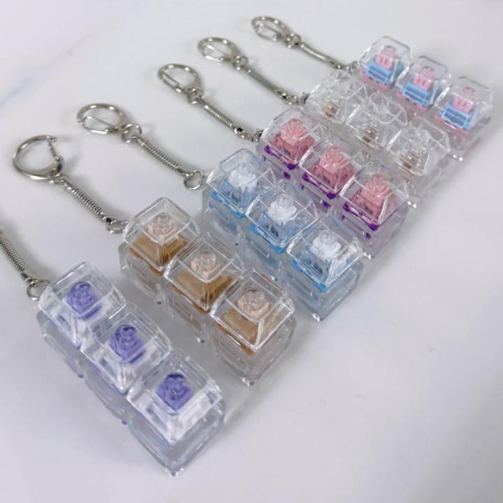 NEW%201/2/3/4/9%20Key%20Keyboard%20%20Toys%20Crystal%20Keycap%20Keychain%20Stress%20Relief%20Fingertip%20Gadget%20Decompression%20Toys%20Clicker%20%20Toy%20-%20Image%204