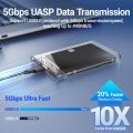 JEYI 2.5" External HDD Enclosure, SATA to USB 3.0 Tool-Free Clear for 2.5 Inch SSD & HDD 9.5mm 7mm External Hard Drive Case.