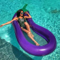 1Pcs 180cm Giant Inflatable Pool Float Eggplant Shape Mattress Swimming Circle For Adult. 