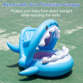 1PC Canopy Shade Shark Float Seat - Ultimate Summer Water Toy for Kids, Portable & Child-Safe Pool Floater. 