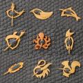 1PC Retro Umbrella Dancing Piggy Wooden Brooch Maple Leaf Bunny Animal Sweater Pin Christmas Tree Bird Kitty Scarf Buckle Girl. 