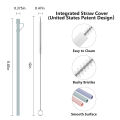 6 Pcs Replacement 12 inch Long Silicone Straw With Straw  Cover,40 oz 30 oz Cup Tumbler,  for Stanley Tumbler Accessorie. 