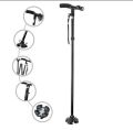 Lightweight Portable Walking Stick with LED Light for Senior Citizens, Patients & Handicapped Anti Skid Foldable Collapsible Adjustable Walking Cane Base. 