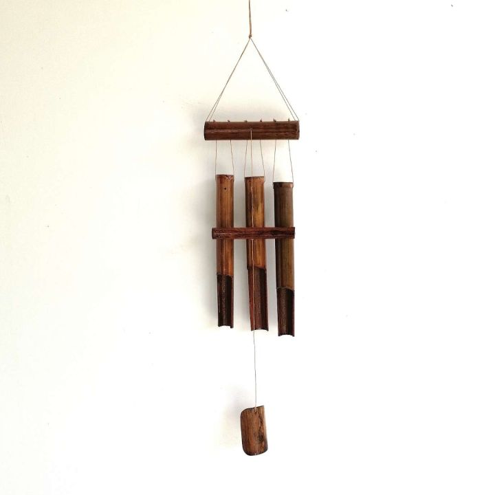 6 Tube Bamboo Hut Feeder Wind Chime main image 1