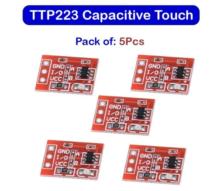 5 Pcs Ttp223 Touch Button Modular Self-Locking Jog Capacitive Switch - ttp223 touch switch Single Channel Transformation
Touch Sensor Module Arduino