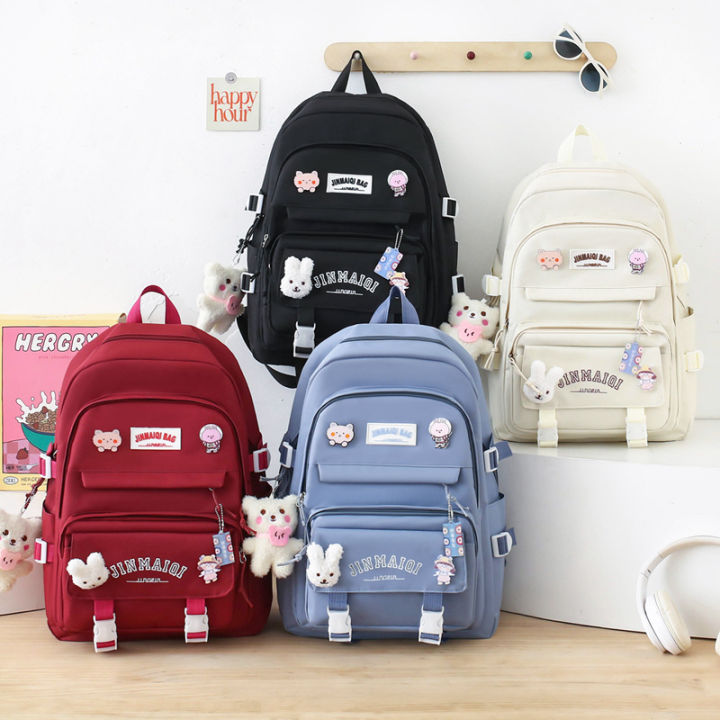 Student%20Cartoon%20Schoolbag%20Girls%20Forest%20Simple%20Large%20Capacity%20Children%20Backpack%20Solid%20Color%20Spine%20Protection%20Korean%20Waterproof%20-%20Image%202