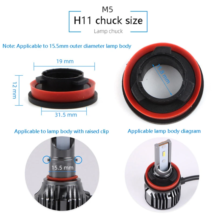 2PCS%20Car%20LED%20Headlight%20Bulb%20Base%20Adapter%20Socket%20Holder%20HB4/HB3/H11/H7/H4/H3/H1%20Head%20Lamp%20Retainer%20Clips%20-%20Image%207