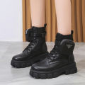 Women Boots Motorcycle Casual Shoes New Woman Leather Minimalist Classic Punk Female Mary Jane Goth Shoes Platform Boots Women.