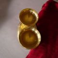 Brass Chandon Kori Double Head | Traditional Nepali Puja Accessory for Tilak & Ritual Use | H:4cm, L:8.5cm, W:170g. 