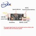 Single 12V 0.8A DC PWM 2-3 Wire Fan Temperature Control Speed Controller Chassis Computer Noise Reduction Module NTC B 50K 3950. 